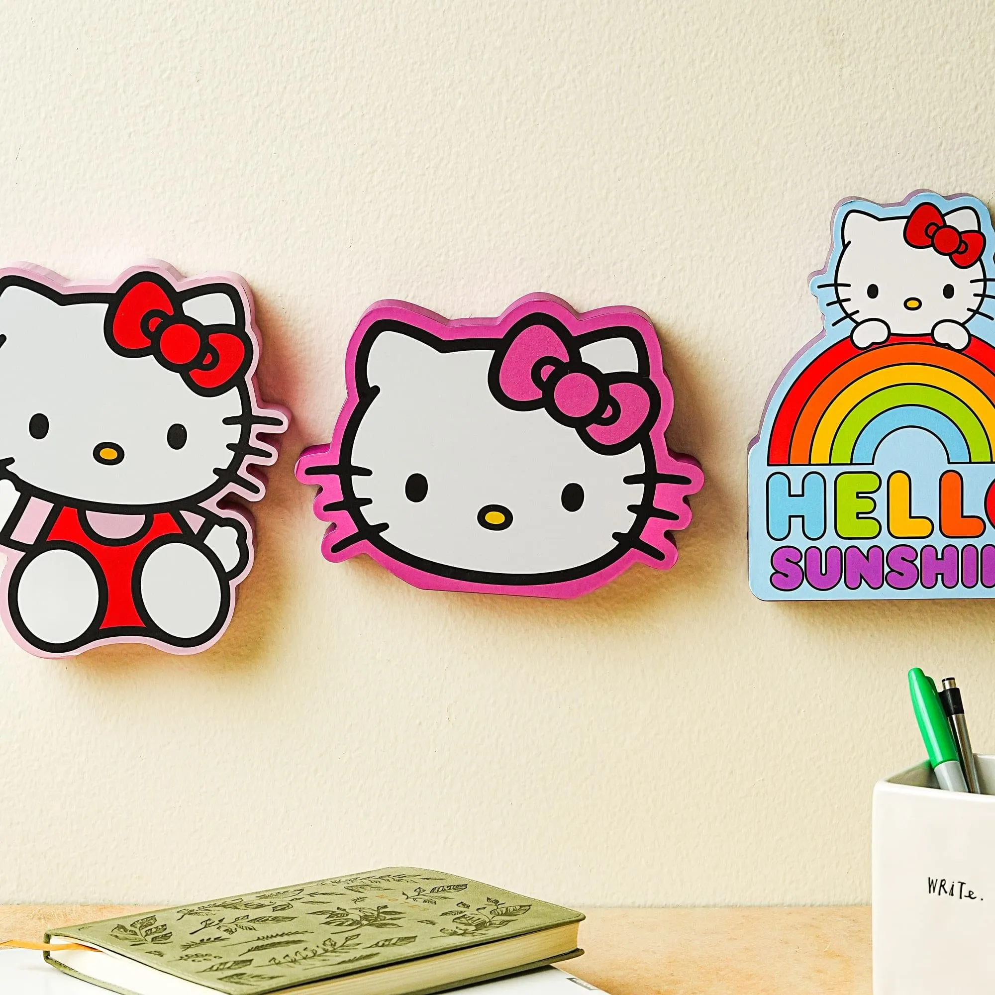 Sanrio Hello Kitty Glitter Bow Die-Cut Wooden Wall Art Sign