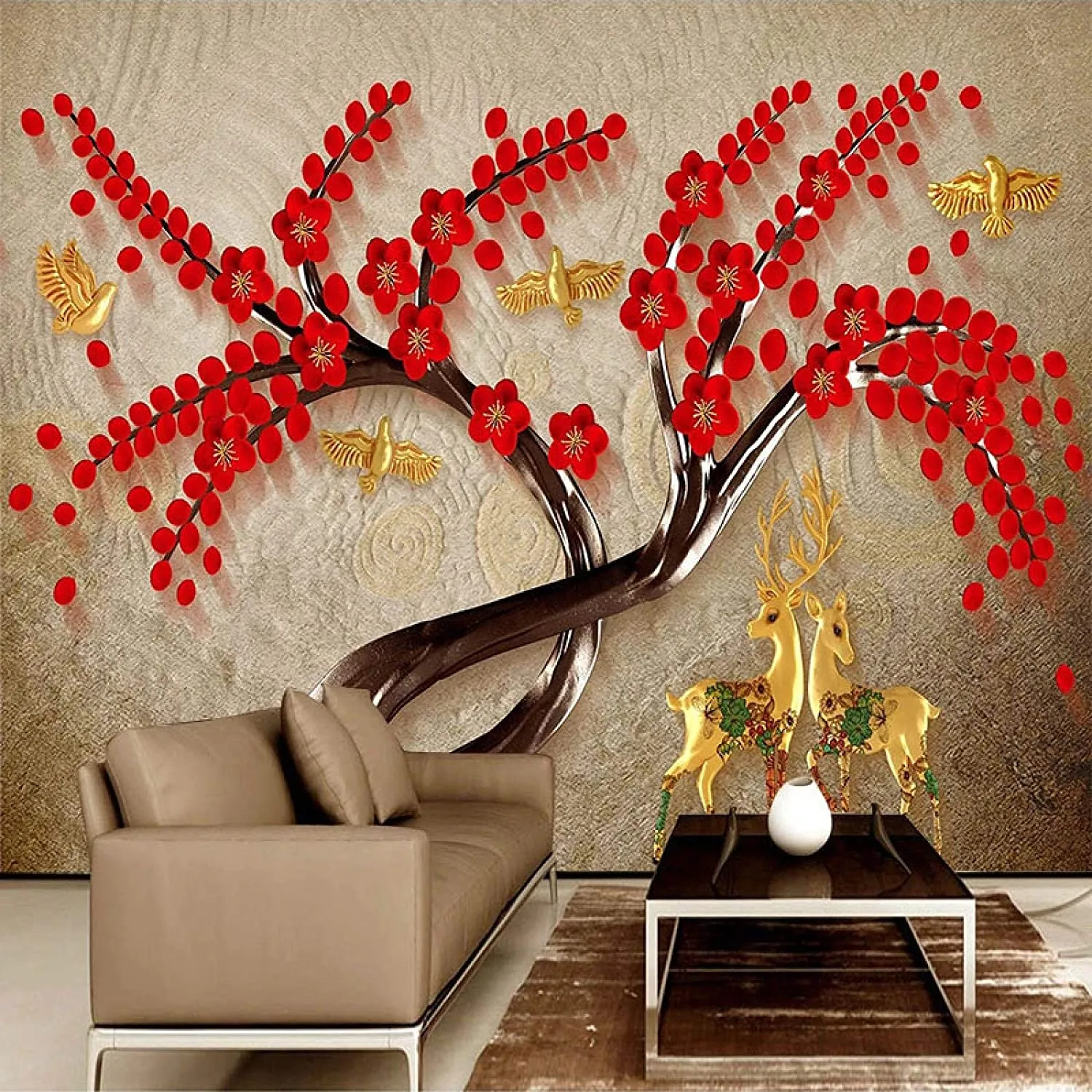 Self Adhesive Wall Sticker Wall Mural - Orange