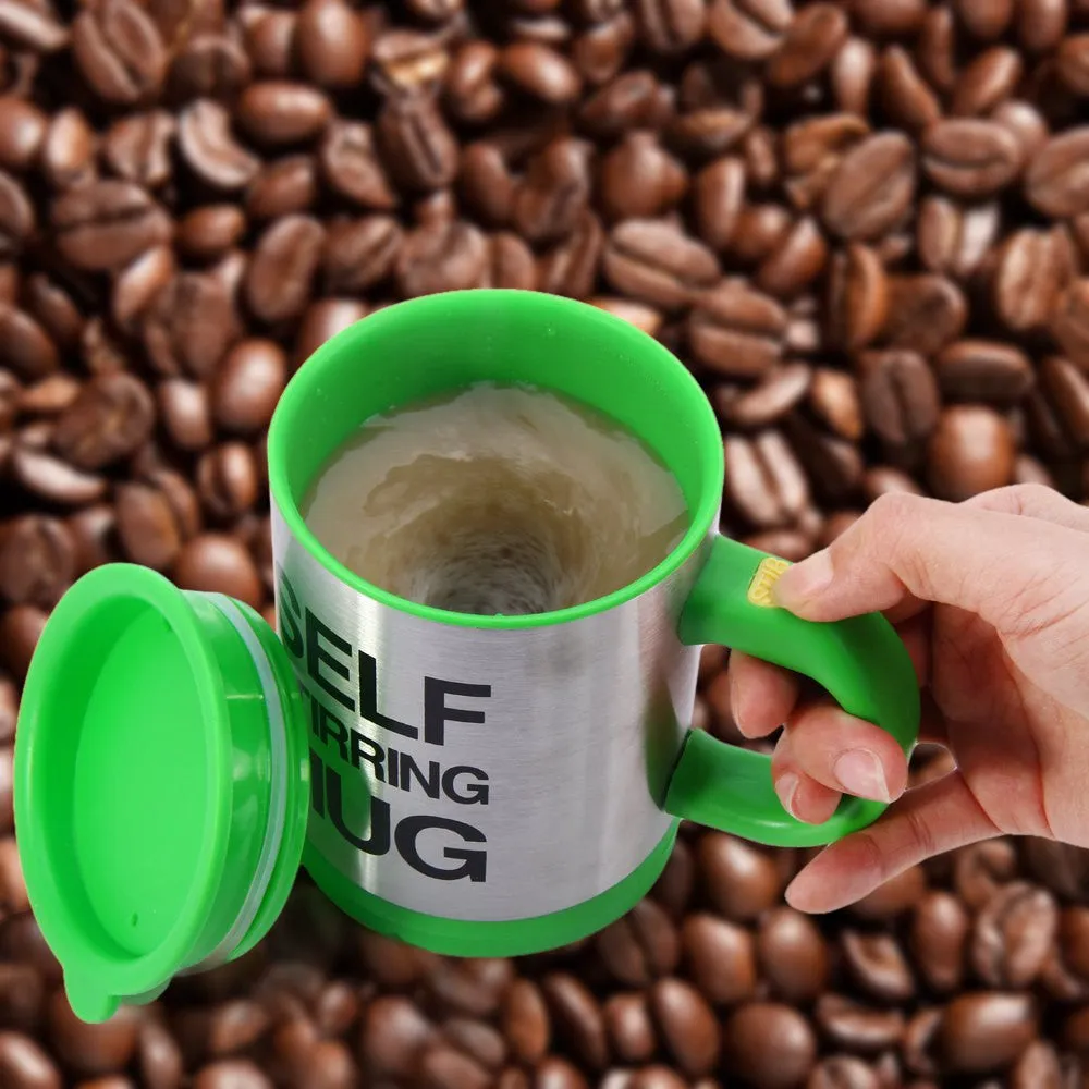 Self-Stirring Stainless Steel Coffee Mug (400ml)