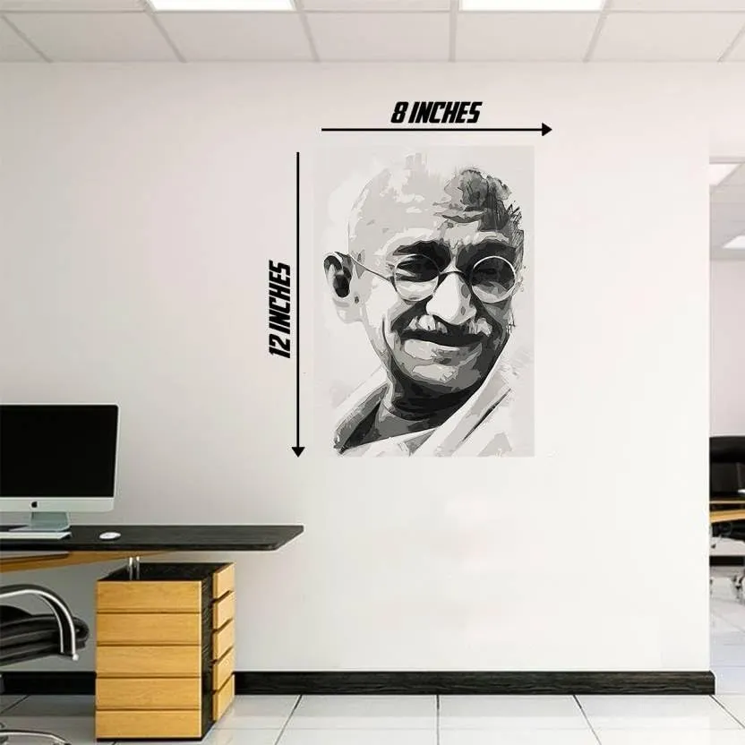 SHIVOID®Mahatma Gandhi Wall Poster Sticker - Gandhi Wall Sticker - Self-Adhesive Sticker (30.48 cm, Pack of 1)