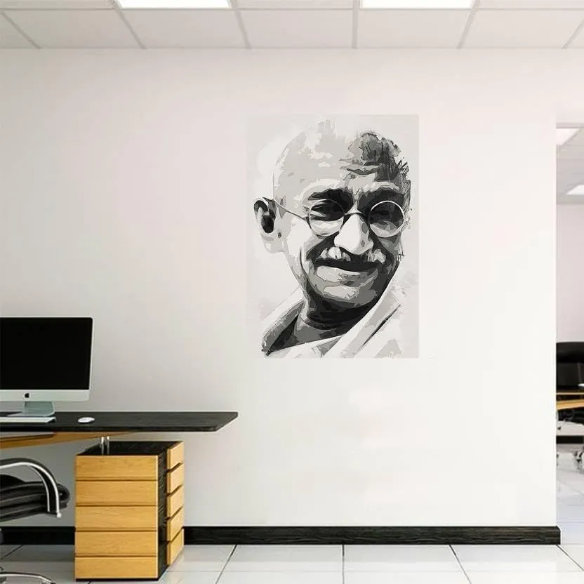 SHIVOID®Mahatma Gandhi Wall Poster Sticker - Gandhi Wall Sticker - Self-Adhesive Sticker (30.48 cm, Pack of 1)