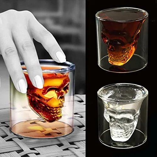 SKULL WINE CRYSTAL SHOT GLASS 73ML - PACK OF 1