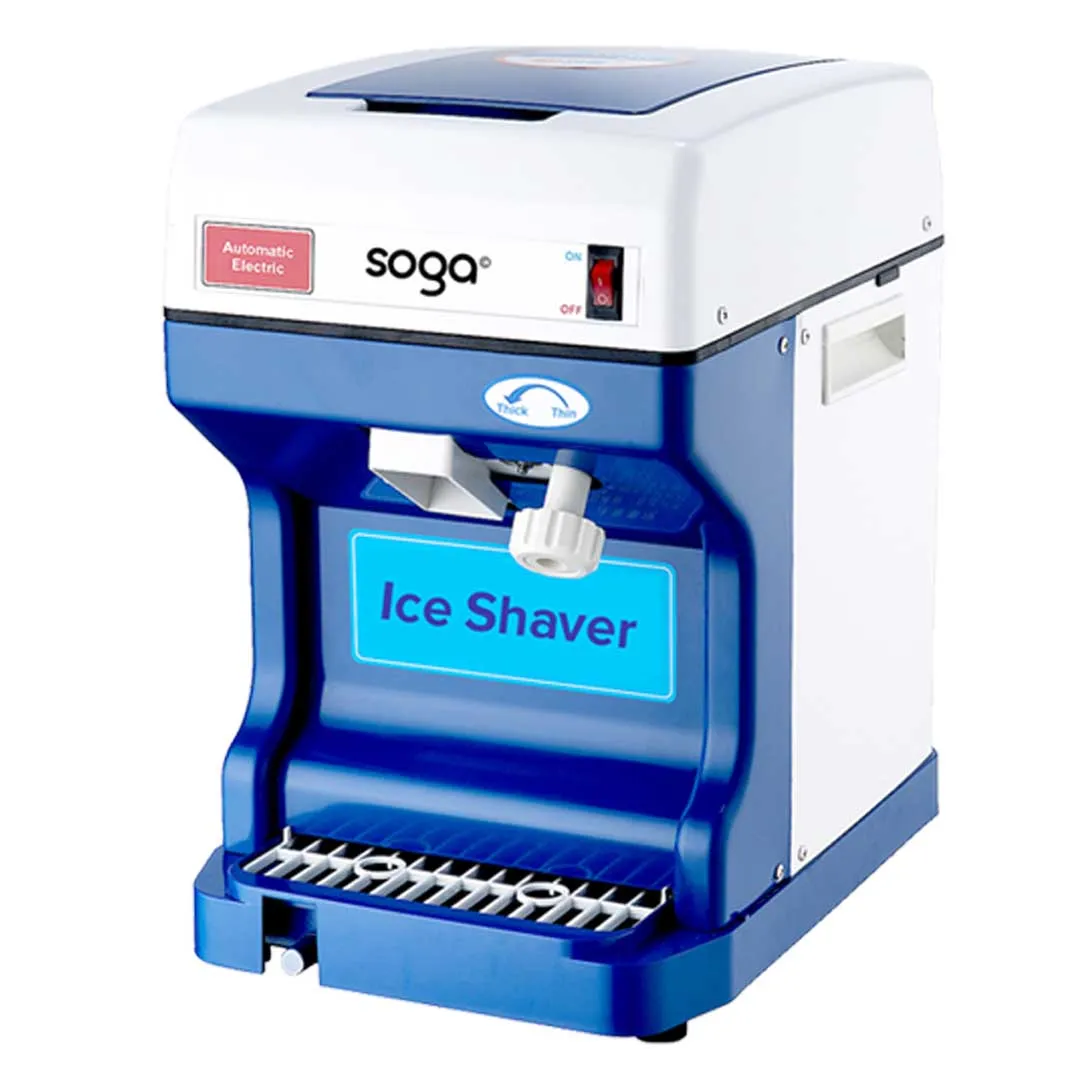 SOGA Ice Shaver Commercial Electric Stainless Steel Ice Crusher Slicer Machine 120KG/h