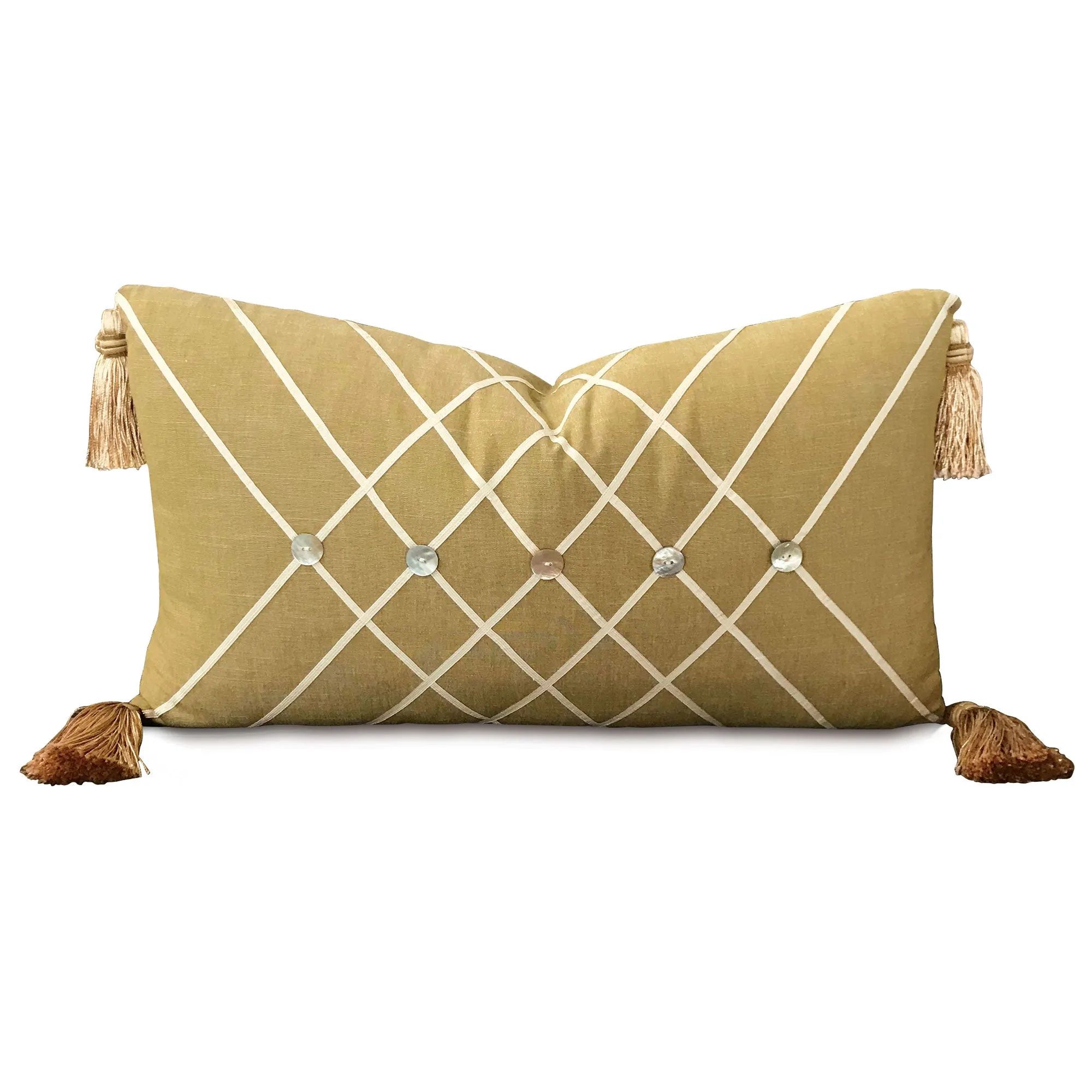 Spring Green Trellis Throw Pillow Cover 15x26