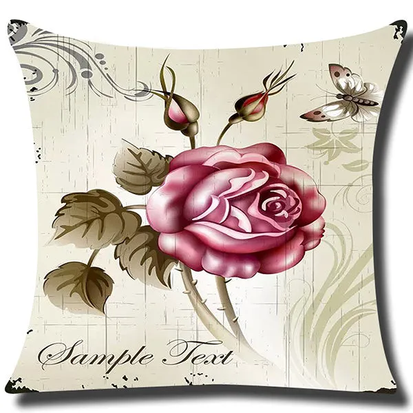 Square Cloth Pillow Covers with Butterfly Images