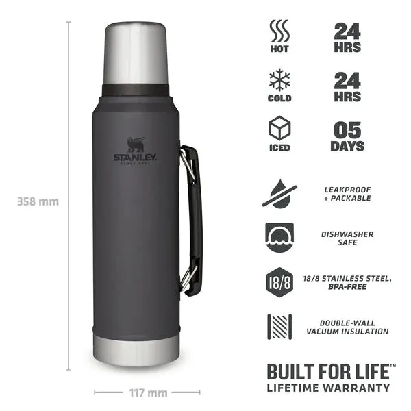 Stanley Classic Legendary Bottle | 1.0L Charcoal