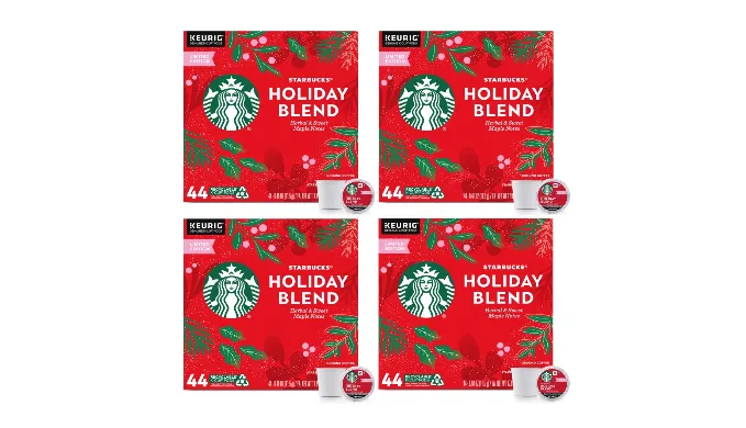 Starbucks Holiday Blend 176-Count Medium Roast Keurig K-Cup Coffee Pods (Recently Past Best By Date) - Ships Quick!