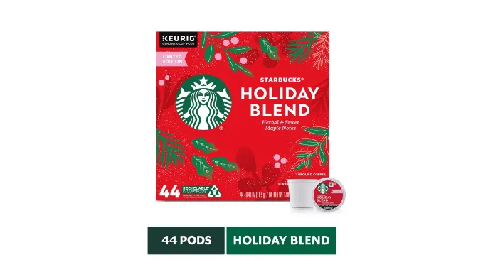 Starbucks Holiday Blend 176-Count Medium Roast Keurig K-Cup Coffee Pods (Recently Past Best By Date) - Ships Quick!