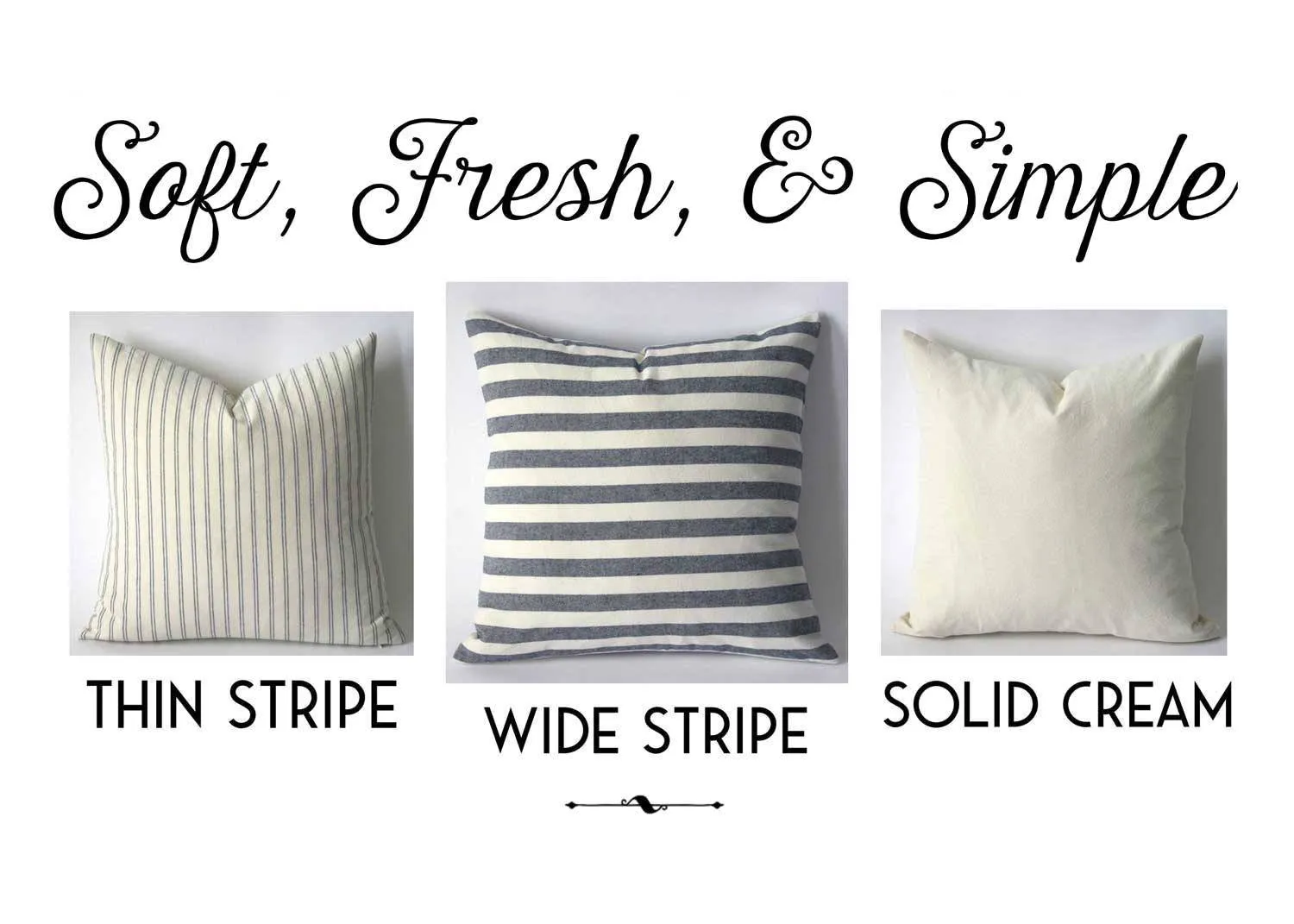 Striped Pillow Covers / European Farmhouse Pillows / Soft Textured Vintage Washed Cotton / Cotton Pillow Case / Striped Cushion