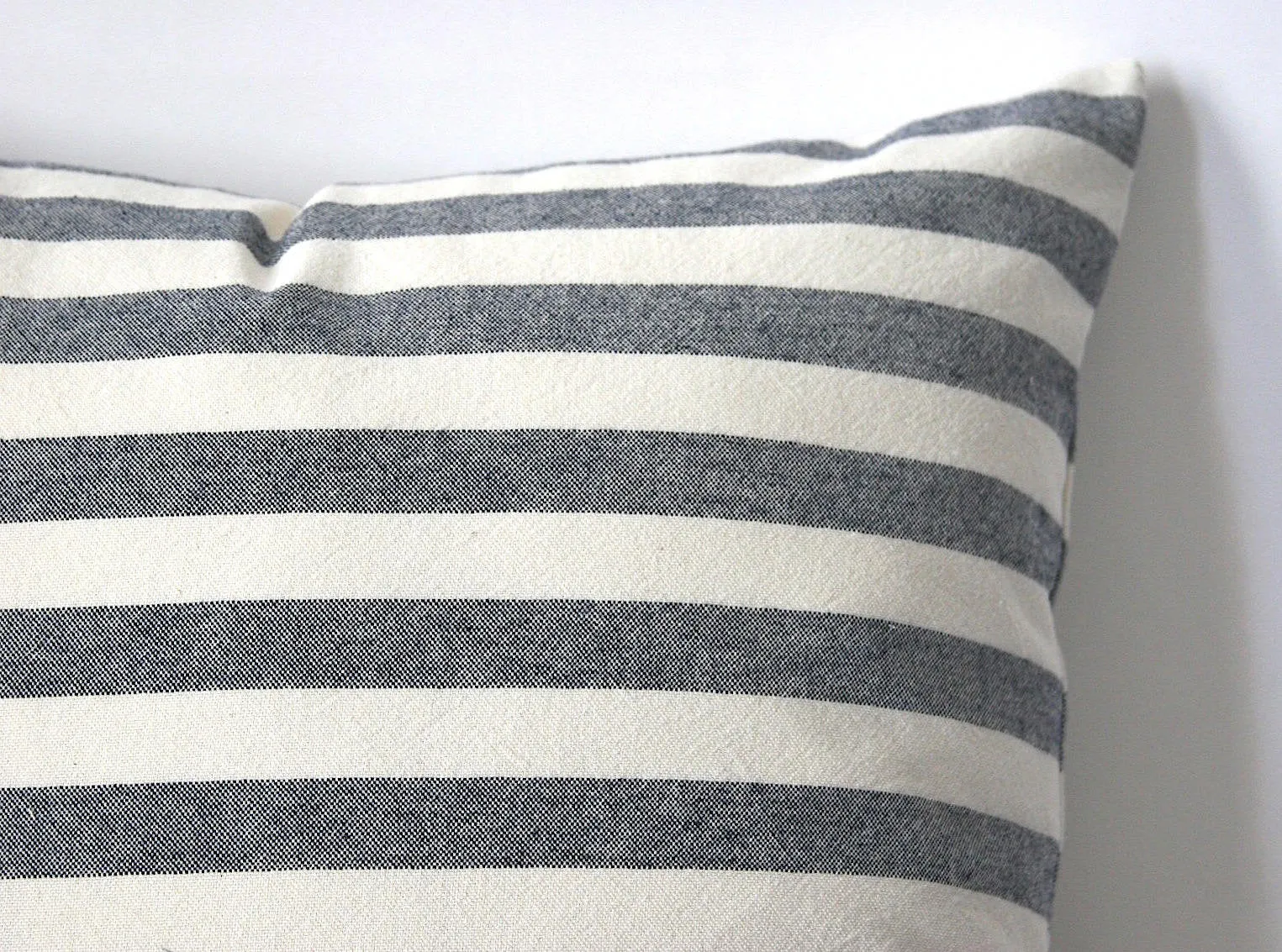 Striped Pillow Covers / European Farmhouse Pillows / Soft Textured Vintage Washed Cotton / Cotton Pillow Case / Striped Cushion