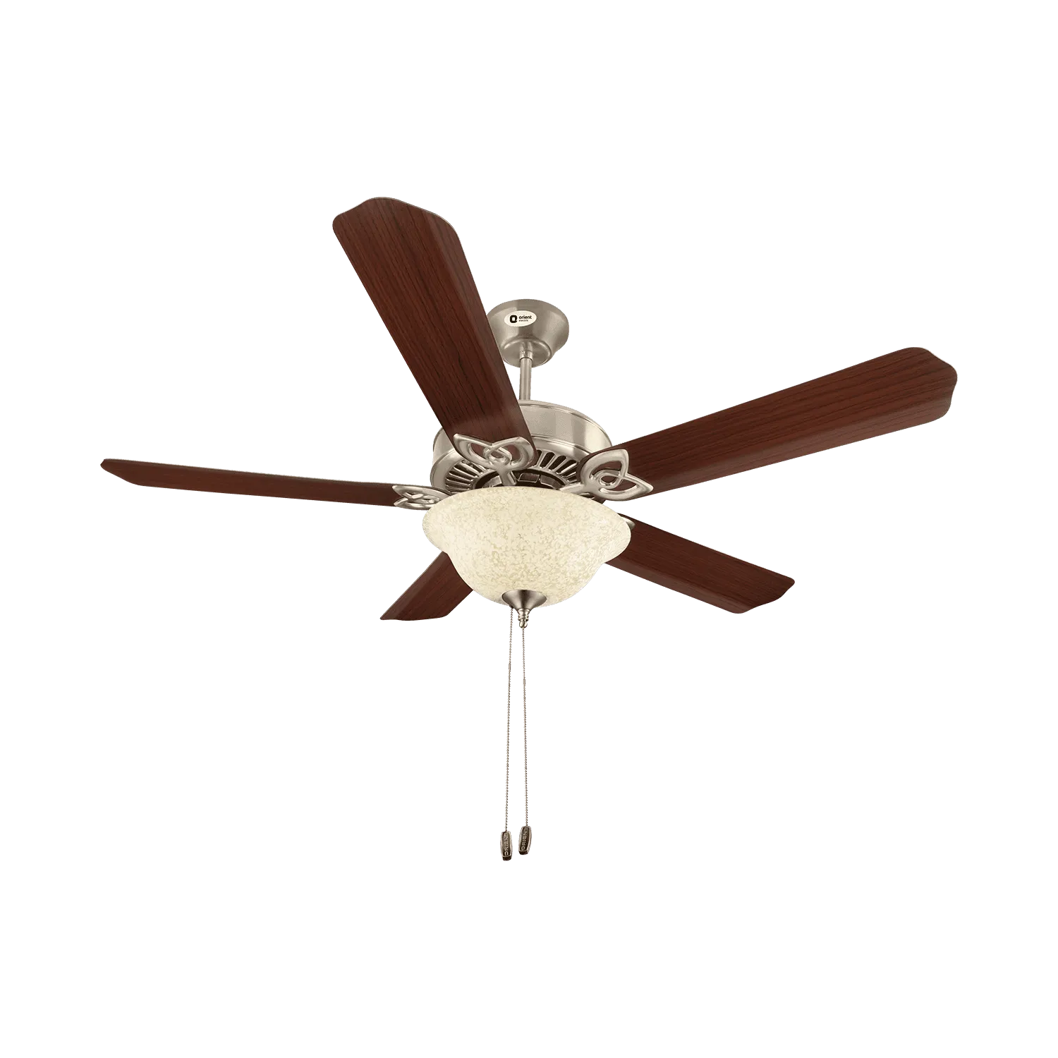 Subaris Solo Glass Shade & Wooden Finish Aluminium Blade Underlight Ceiling Fan