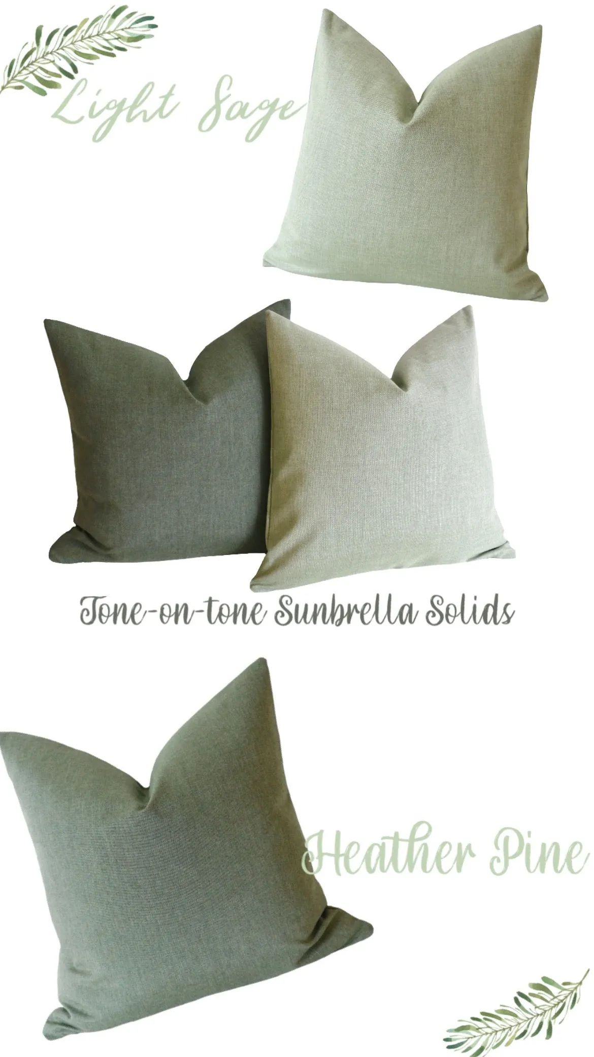 Sunbrella Solids: Outdoor Pillow cover / ANY SIZE Outdoor Cushion / Outdoor Pillow Cover / Outdoor Cushion Cover