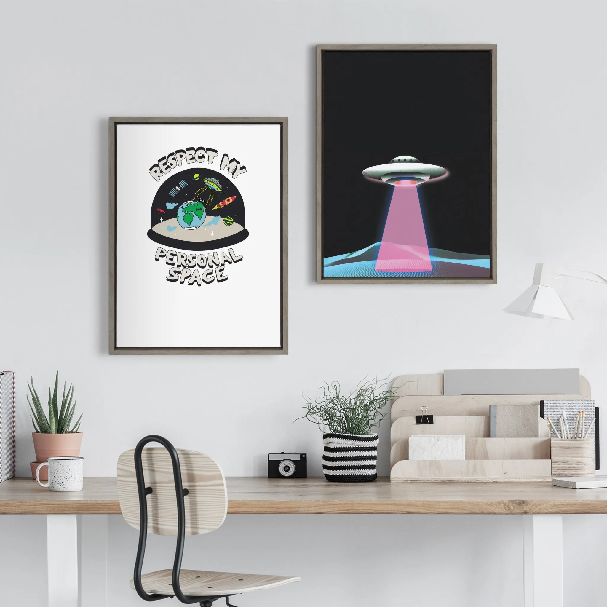 Sylvie Out of this World Framed Canvas by The Creative Bunch Studio