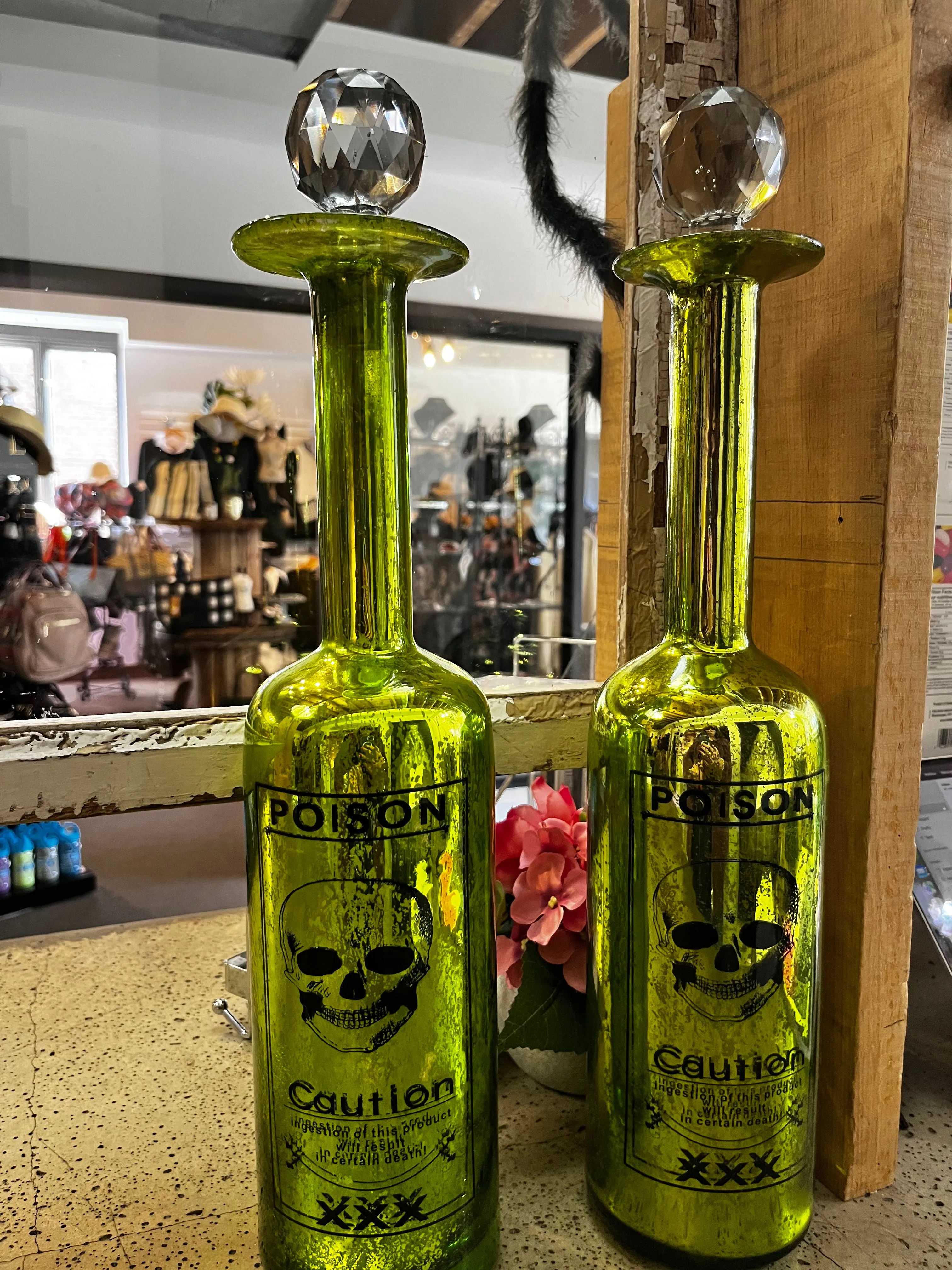 Tall "Poison" Decorative Glass Bottle (2 Available)