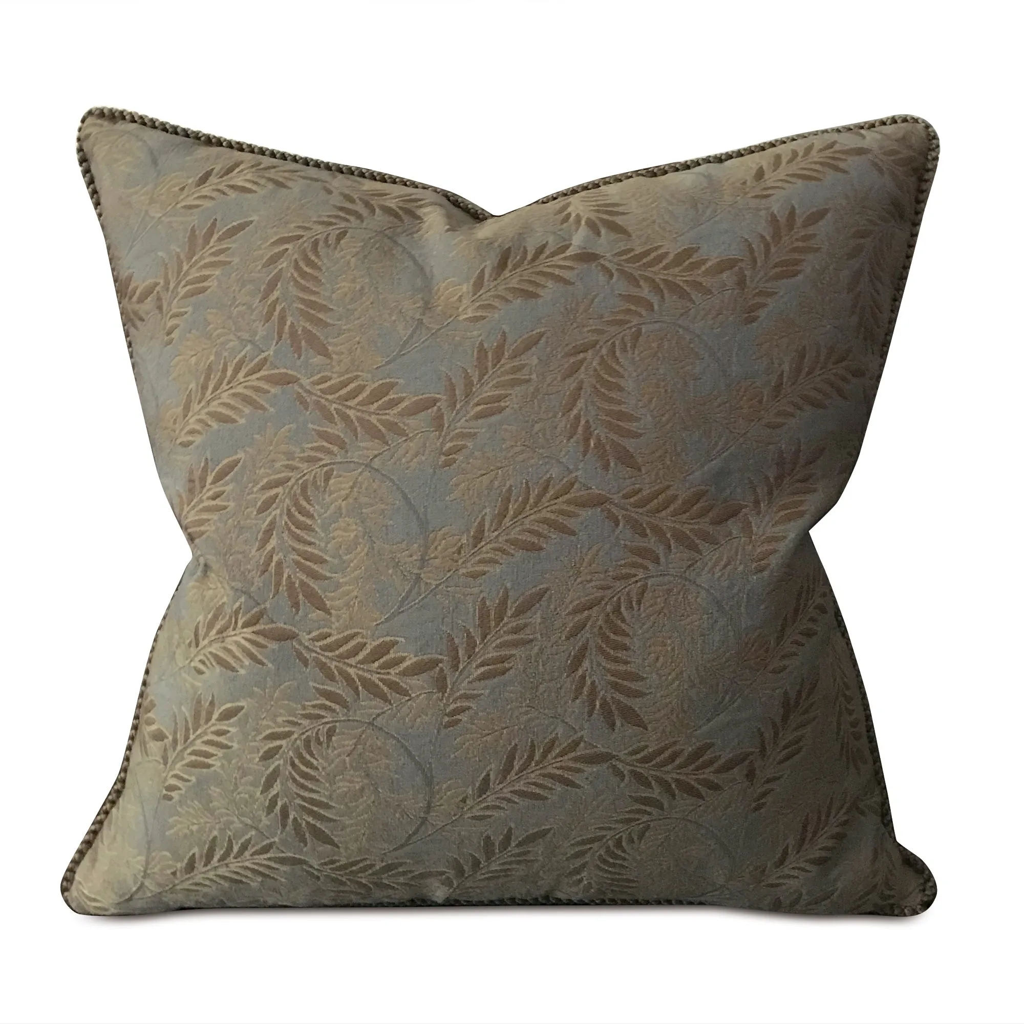 Teal and Gold Botanical Traditional Throw Pillow Cover 20x20