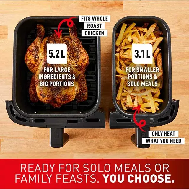 Tefal, Dual Easy Fry Air Fryer, 8.3 L