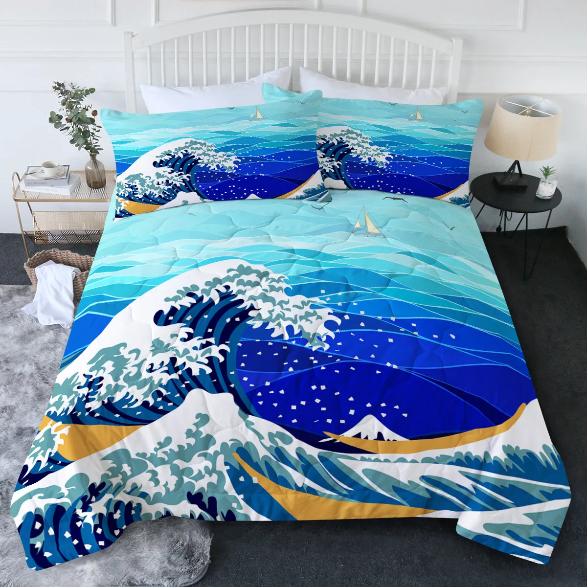 The Great Wave Comforter Set