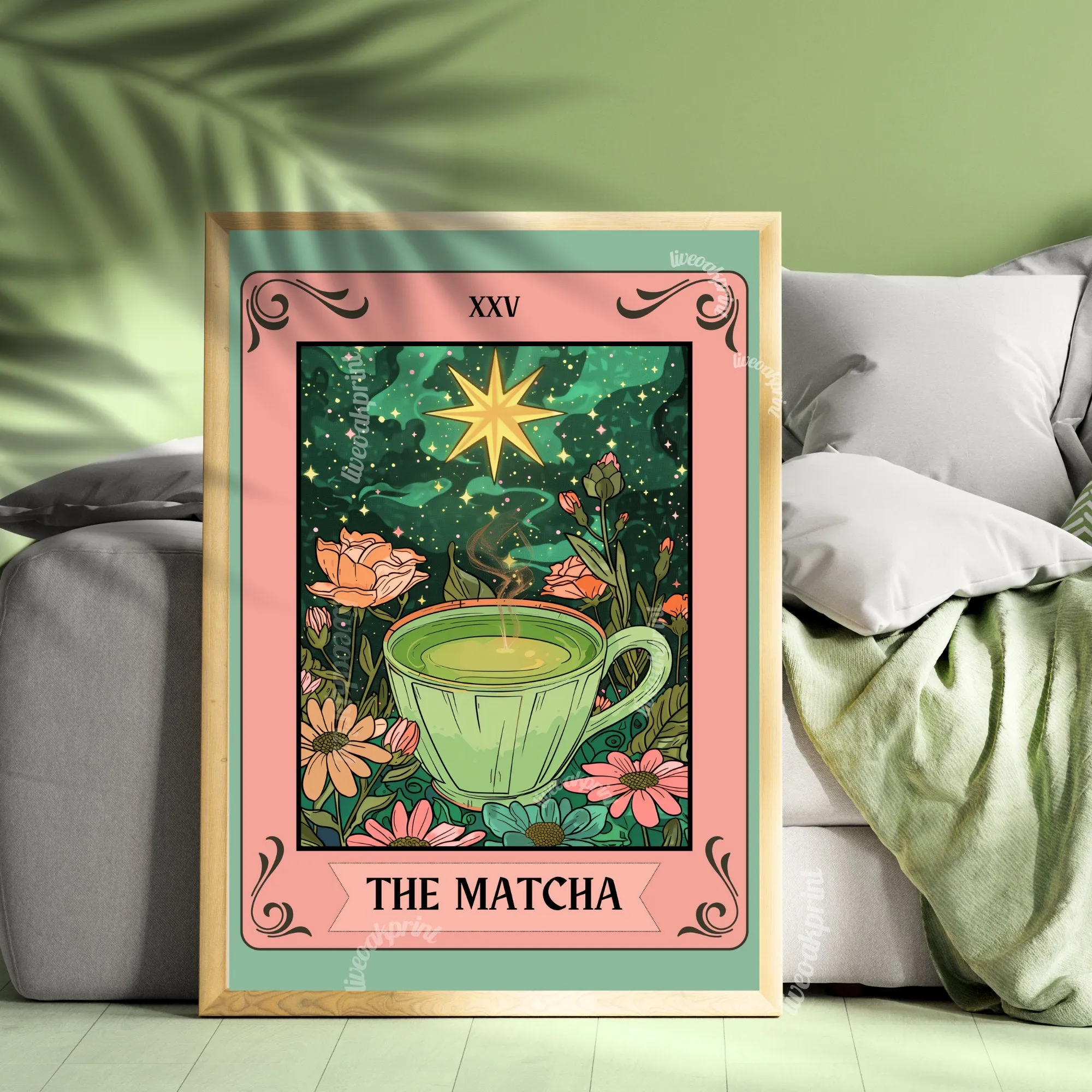 The Matcha Tarot Print - Matcha Print - Matcha Wall Art - Matcha Kitchen Art - Coffee Bar Decor - Matcha Green Tea Art Print