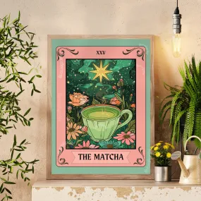 The Matcha Tarot Print - Matcha Print - Matcha Wall Art - Matcha Kitchen Art - Coffee Bar Decor - Matcha Green Tea Art Print