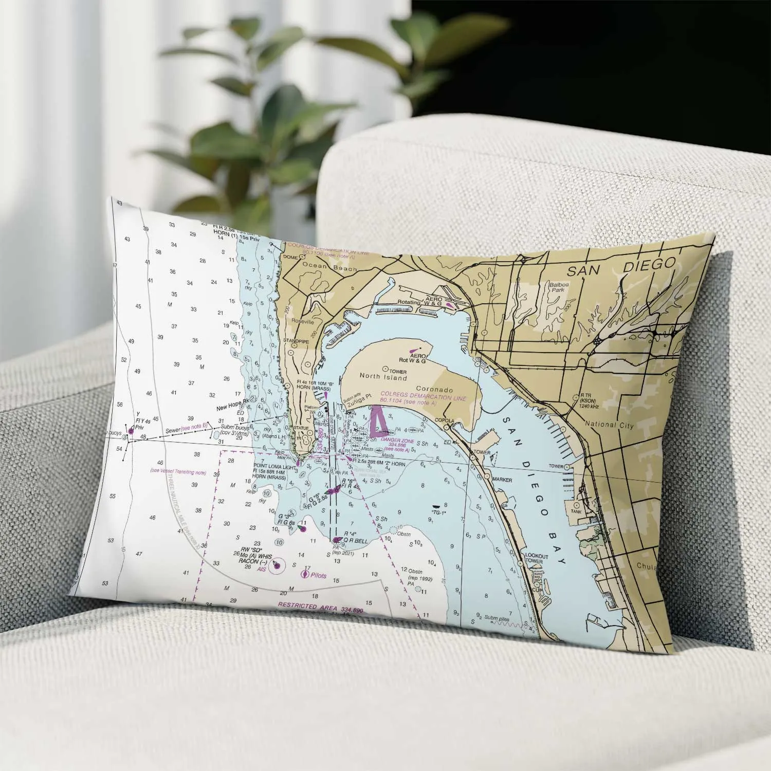 The San Diego Bay Rectangle Pillow Cover