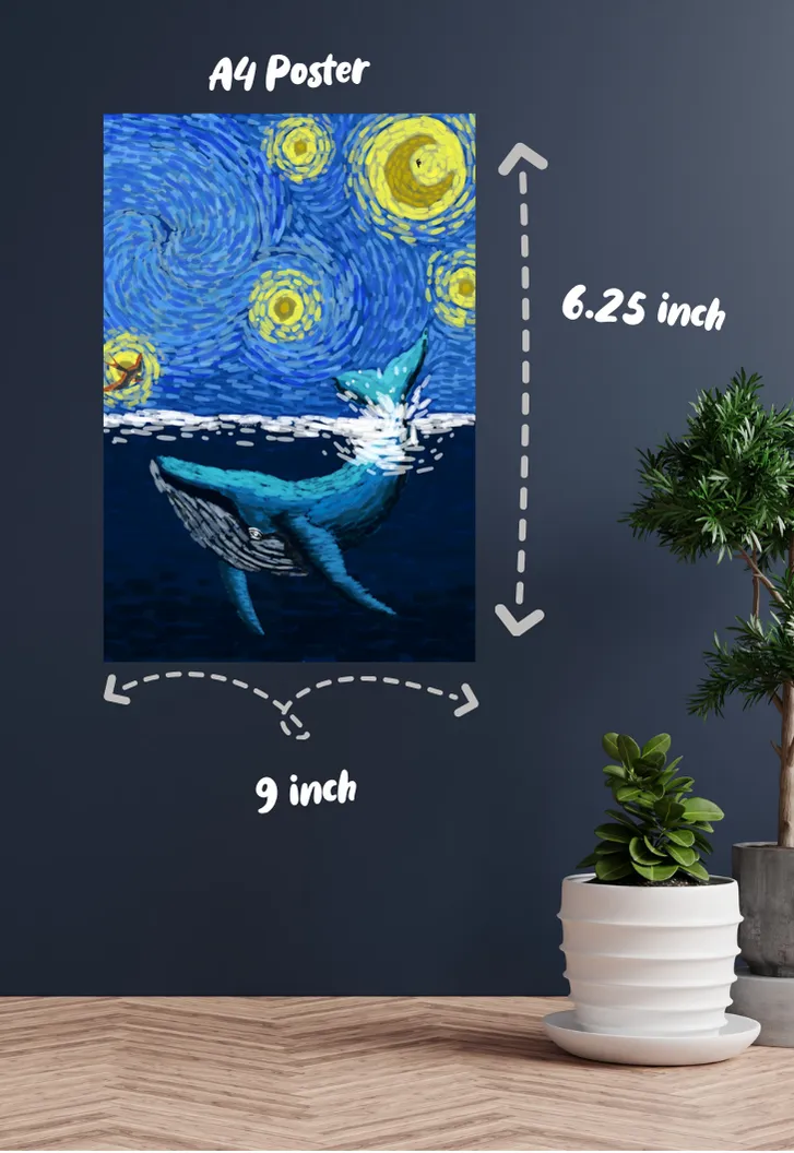 The Shark Van Gogh Poster