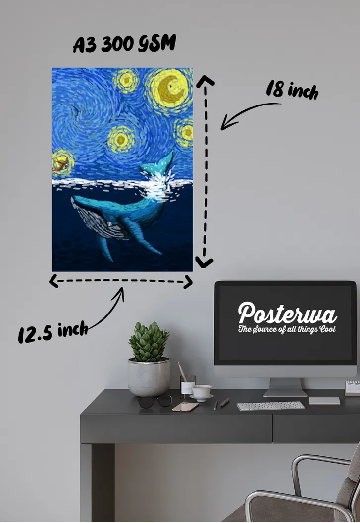 The Shark Van Gogh Poster