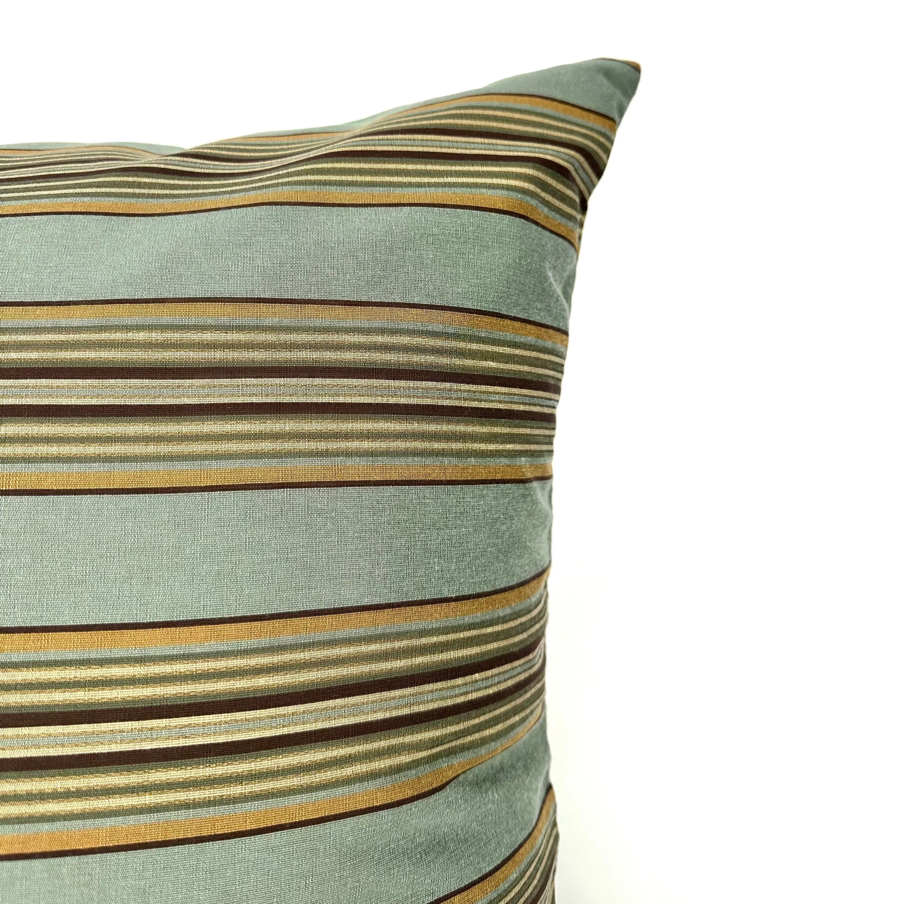 Turquoise Green Contemporary Stripe Throw Pillow Cover 22x22