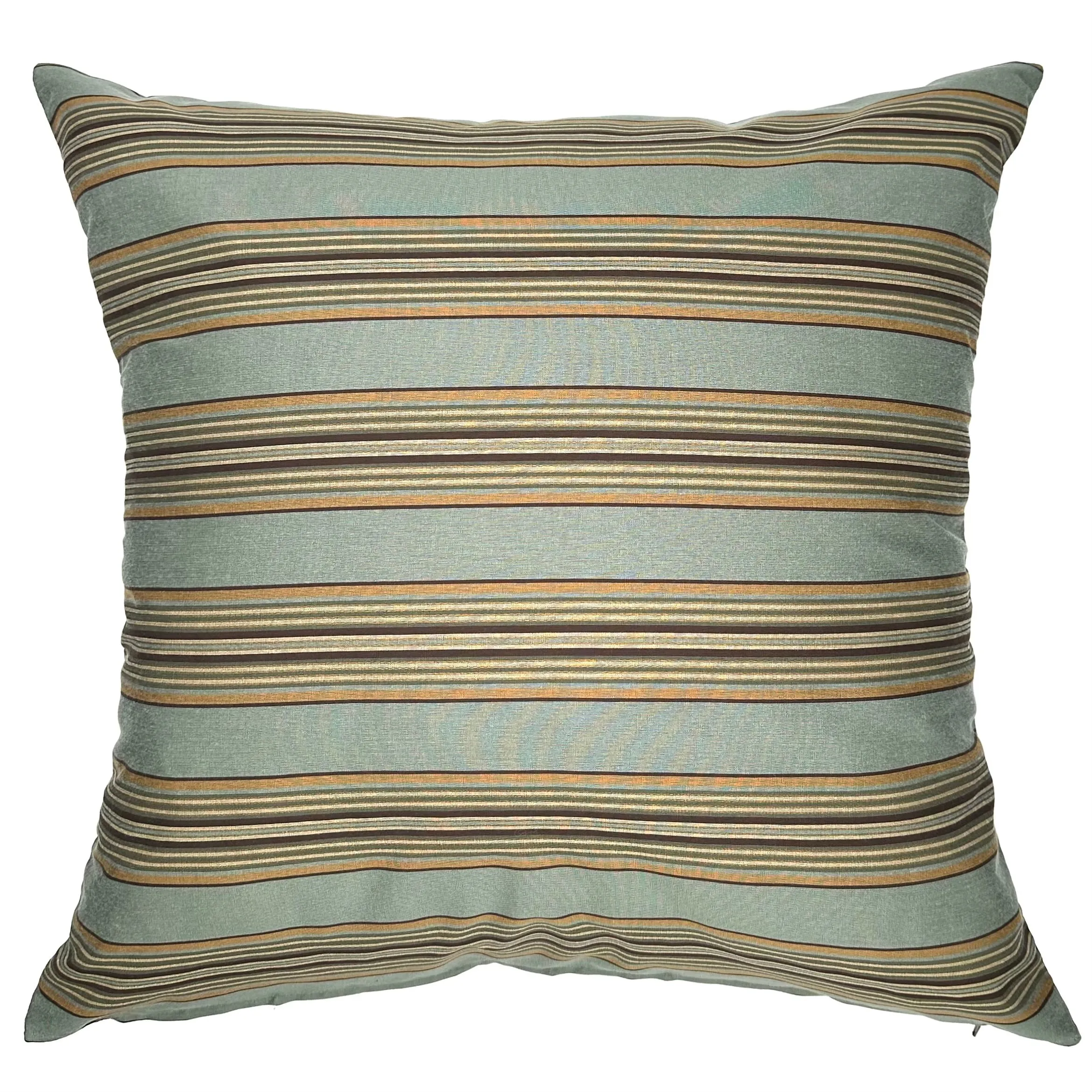 Turquoise Green Contemporary Stripe Throw Pillow Cover 22x22