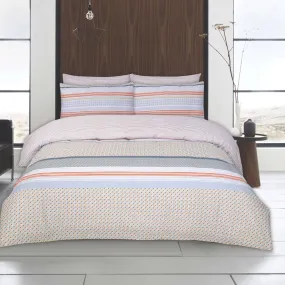 Twin Pack Barnet/Monogram Duvet Set - Terracotta