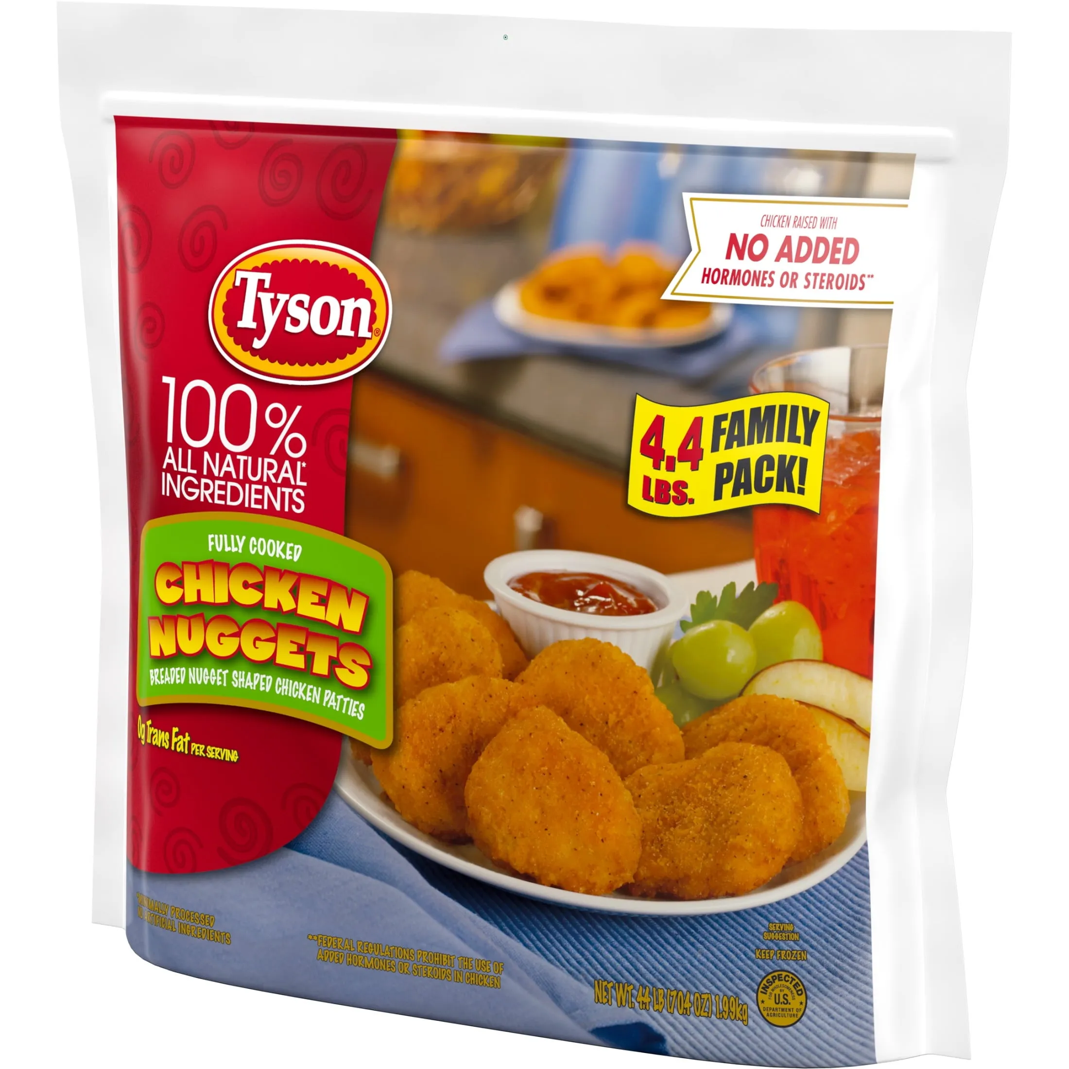 Tyson All Natural Fully Cooked Chicken Nuggets, 4.4 lb Bag (Frozen)