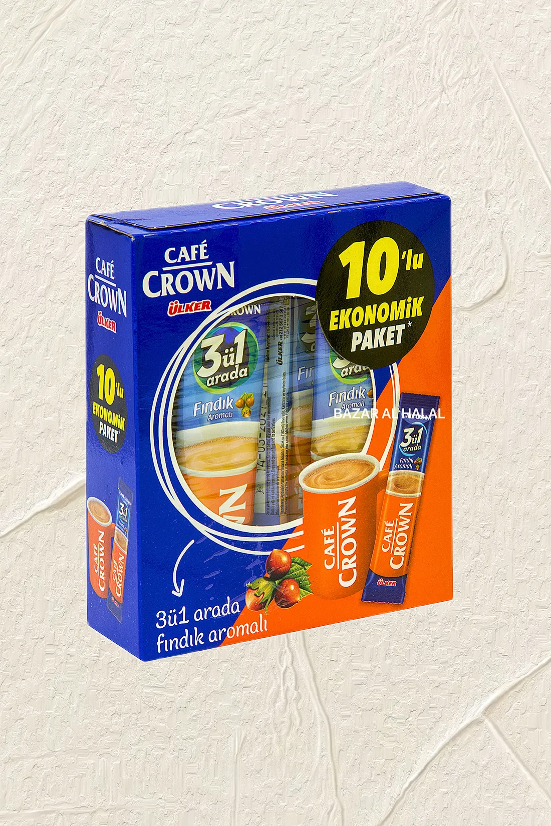 Ulker Cafe Crown 3in1 Hazelnut Coffee - 10 Pack