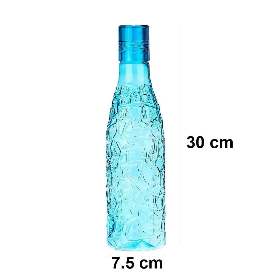 Urbane Home BPA-Free Plastic Water Bottle | Leak Proof, Firm Grip, 100% Food Grade Plastic Bottles | For Home, Office, School & Gym | Unbreakable, Freezer Proof, Fridge Water Bottle | Pack of 6|Blue