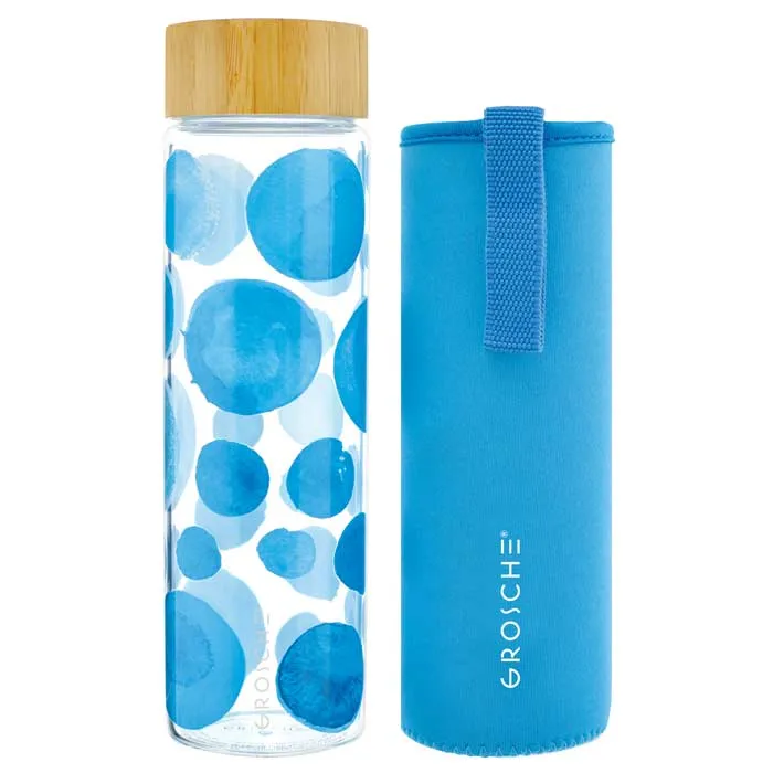 VENICE Eco Friendly Glass Water Bottle with Protective Sleeve - 22.6oz / 670mL