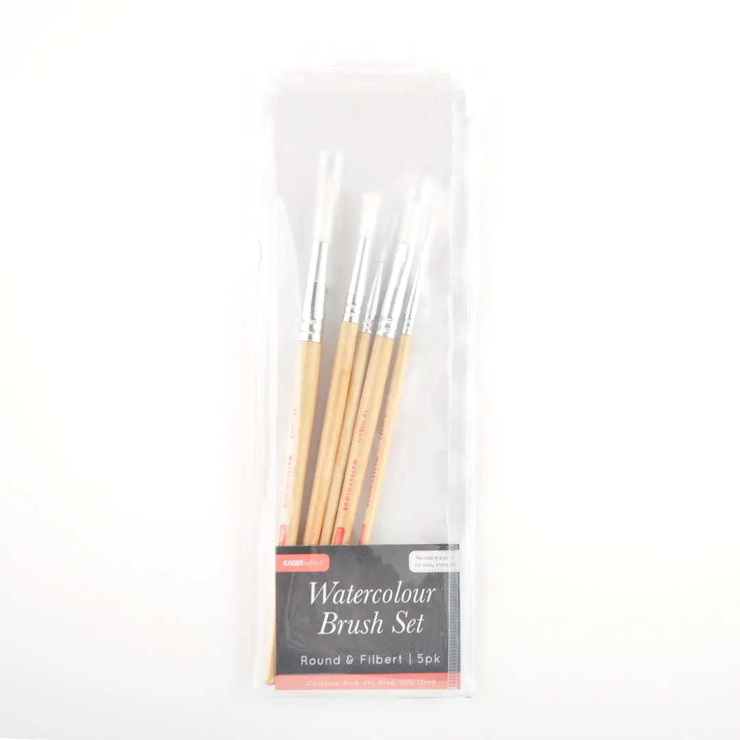 Watercolour Brushes Round/Filbert 5pk