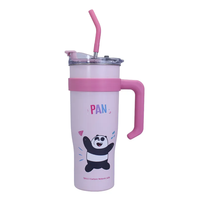 We Bare Bears Seaside Music Festival Single Wall Steel Tumbler with Handle (1.6L)(Panda)