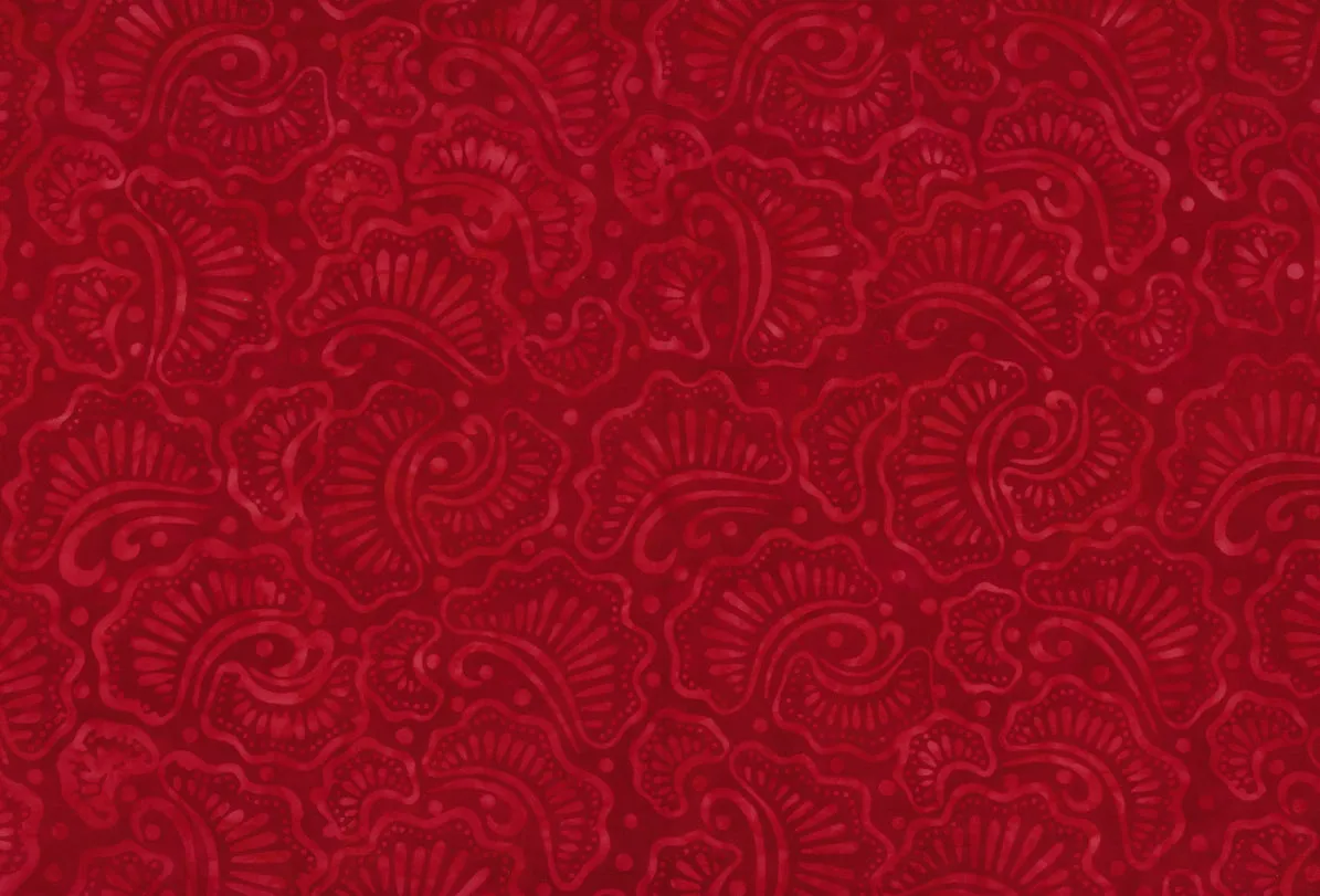 Wilmington Batiks - Wavy Fans Red