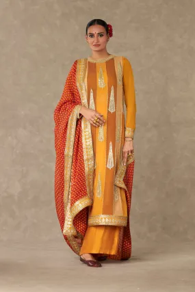 Yellow Sorbet Son-Patti Kurta Set