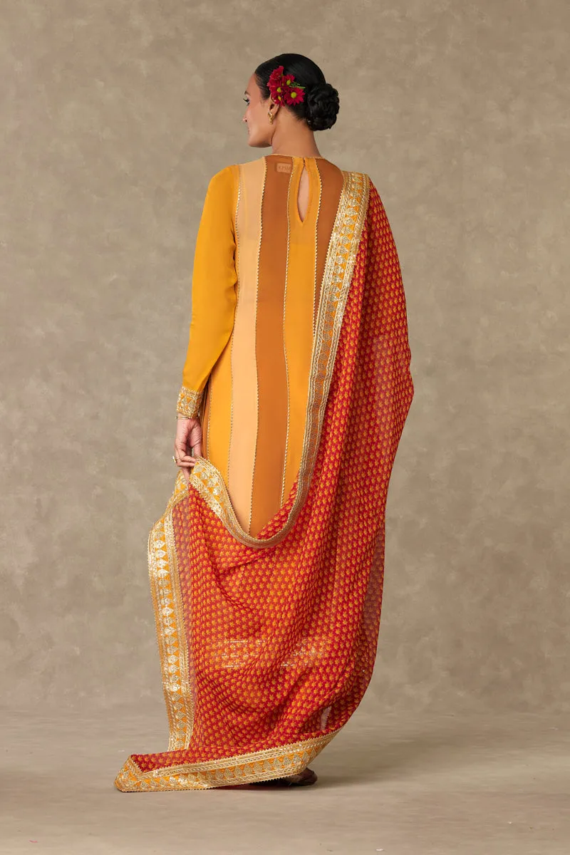 Yellow Sorbet Son-Patti Kurta Set