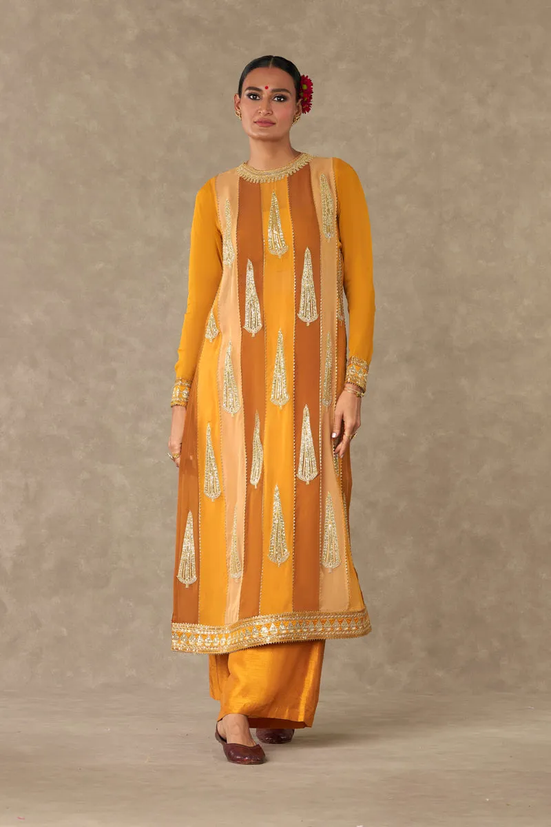 Yellow Sorbet Son-Patti Kurta Set