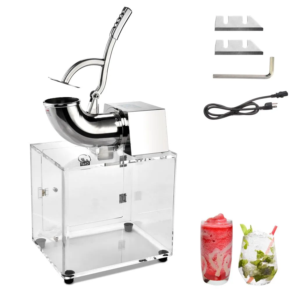 Yescom Electric Snow Cone Machine Ice Shaver w/ Acrylic Case