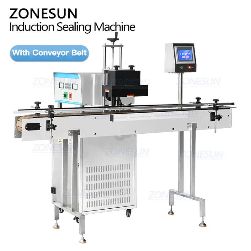 ZONESUN ZS-FK6000 Automatic Water-cooled Plastic Squeeze Bottle Cap Sealer Aluminium Foil Continues Induction Sealing Machine