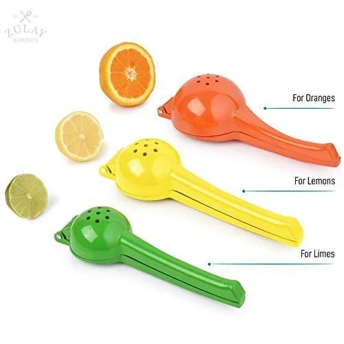 Zulay Premium Quality Metal Lemon Squeezer, Citrus Juicer, Manual Press for Extracting the Most Juice Possible